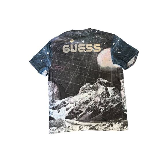 GUESS Cosmic Space T-shirt, size Large; Outer Space, with sew on patches, RARE - Picture 2 of 8